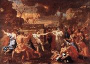 POUSSIN, Nicolas The Adoration of the Golden Calf g oil painting